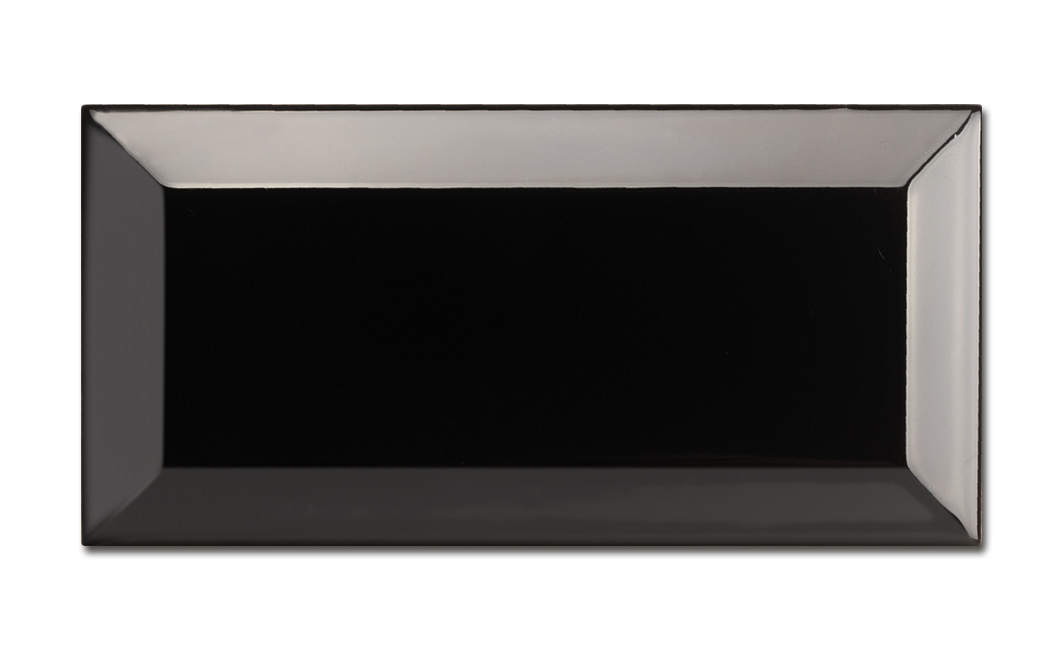 C+S Metro Fliese Schwarz glänzend - Louvre